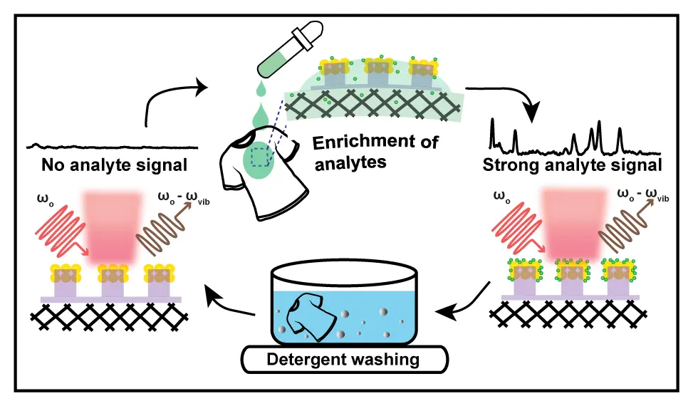 Representative image for Reusable surface-enhanced Raman spectroscopy membranes and textiles via template-assisted self-assembly and micro/nanoimprinting
